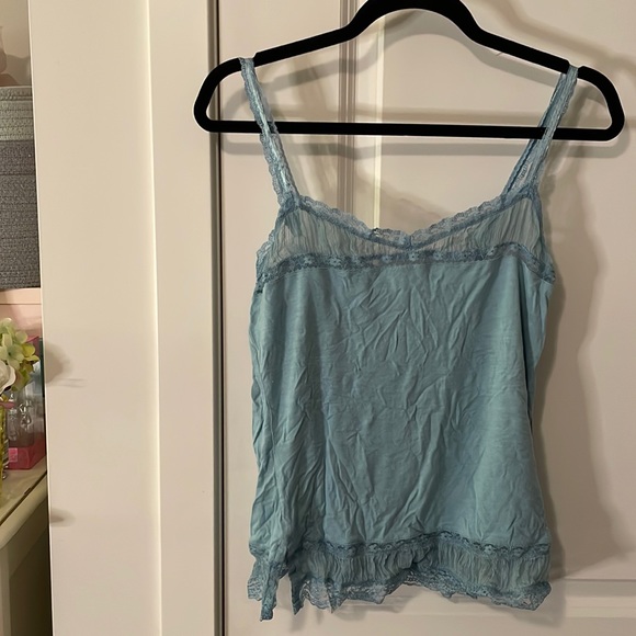 Blue Lace & Crinoline Top - Picture 1 of 12